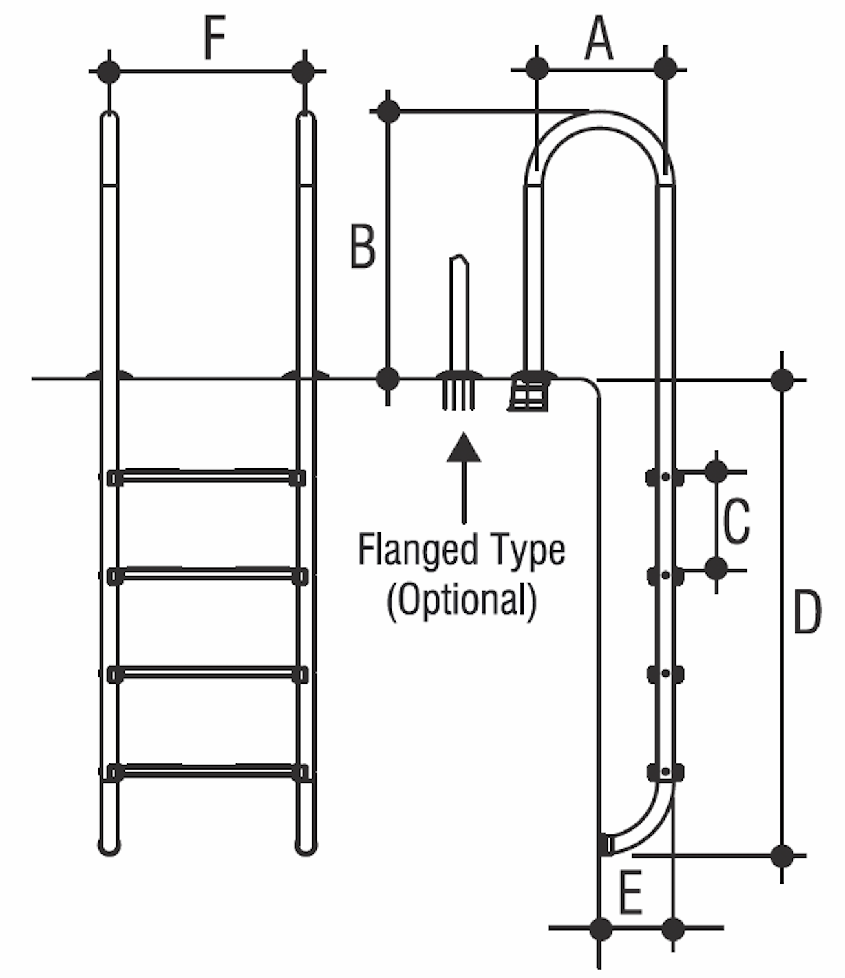 Лестница 2 ступени Gemas U AISI 304 (0311211)